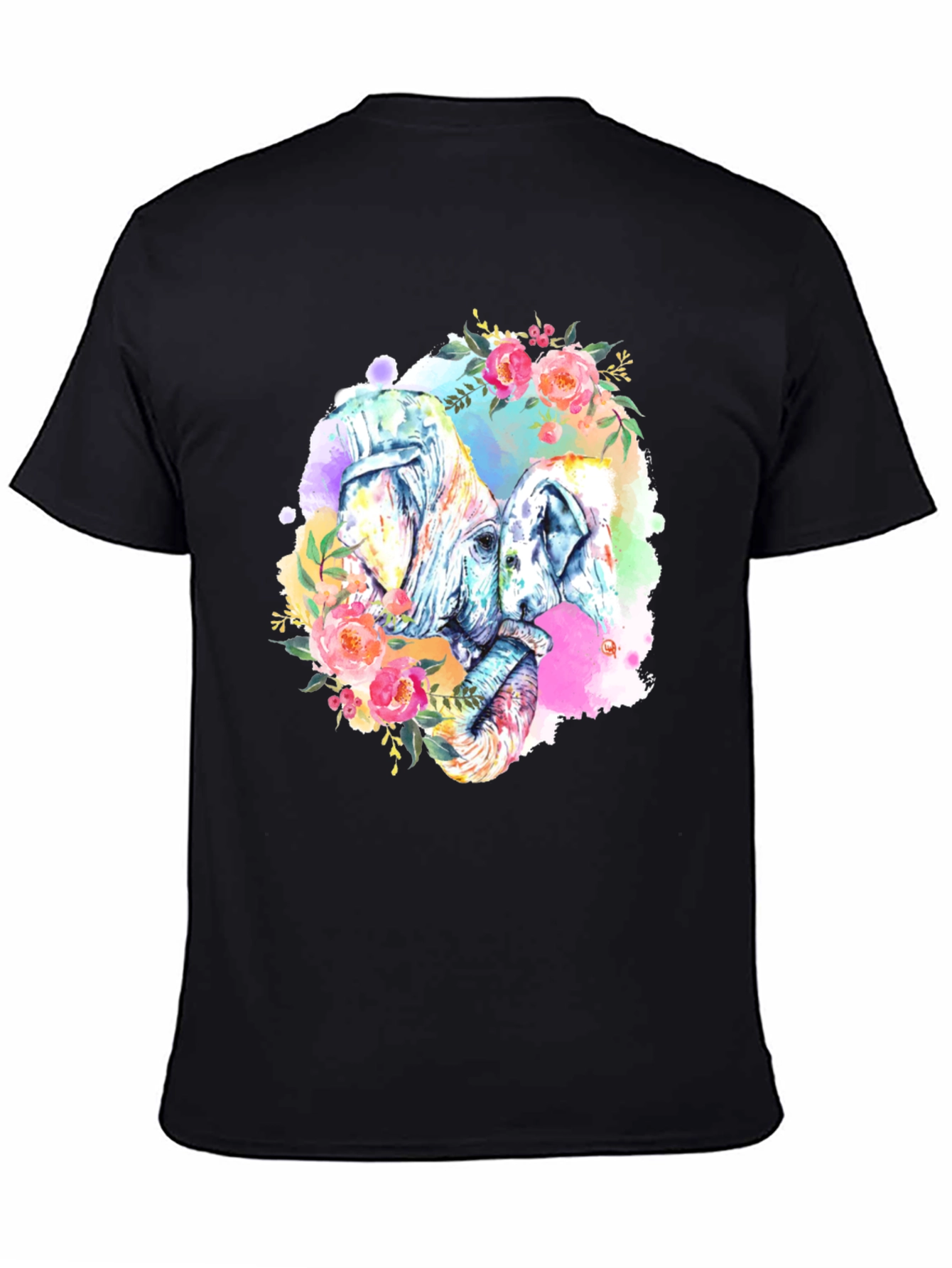 Floral Elephant Watercolor T-Shirt