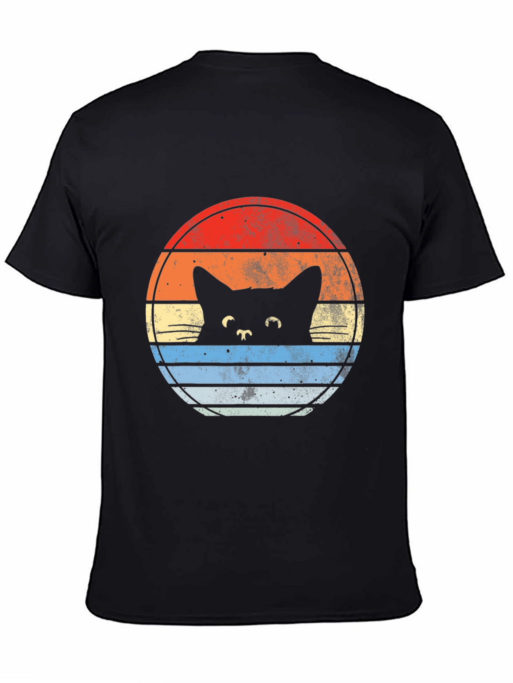 Retro Cat Sunset Graphic T-Shirt
