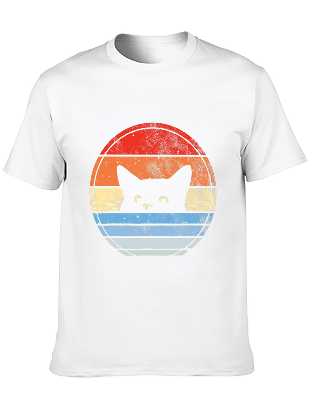 Retro Cat Sunset Graphic T-Shirt