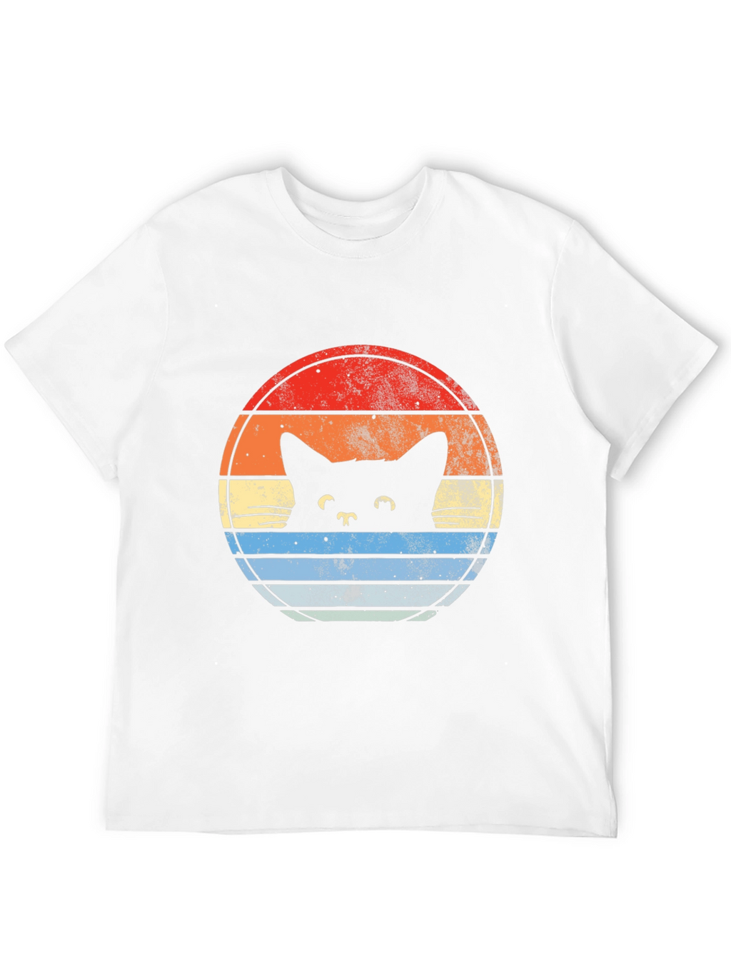 Retro Cat Sunset Graphic T-Shirt