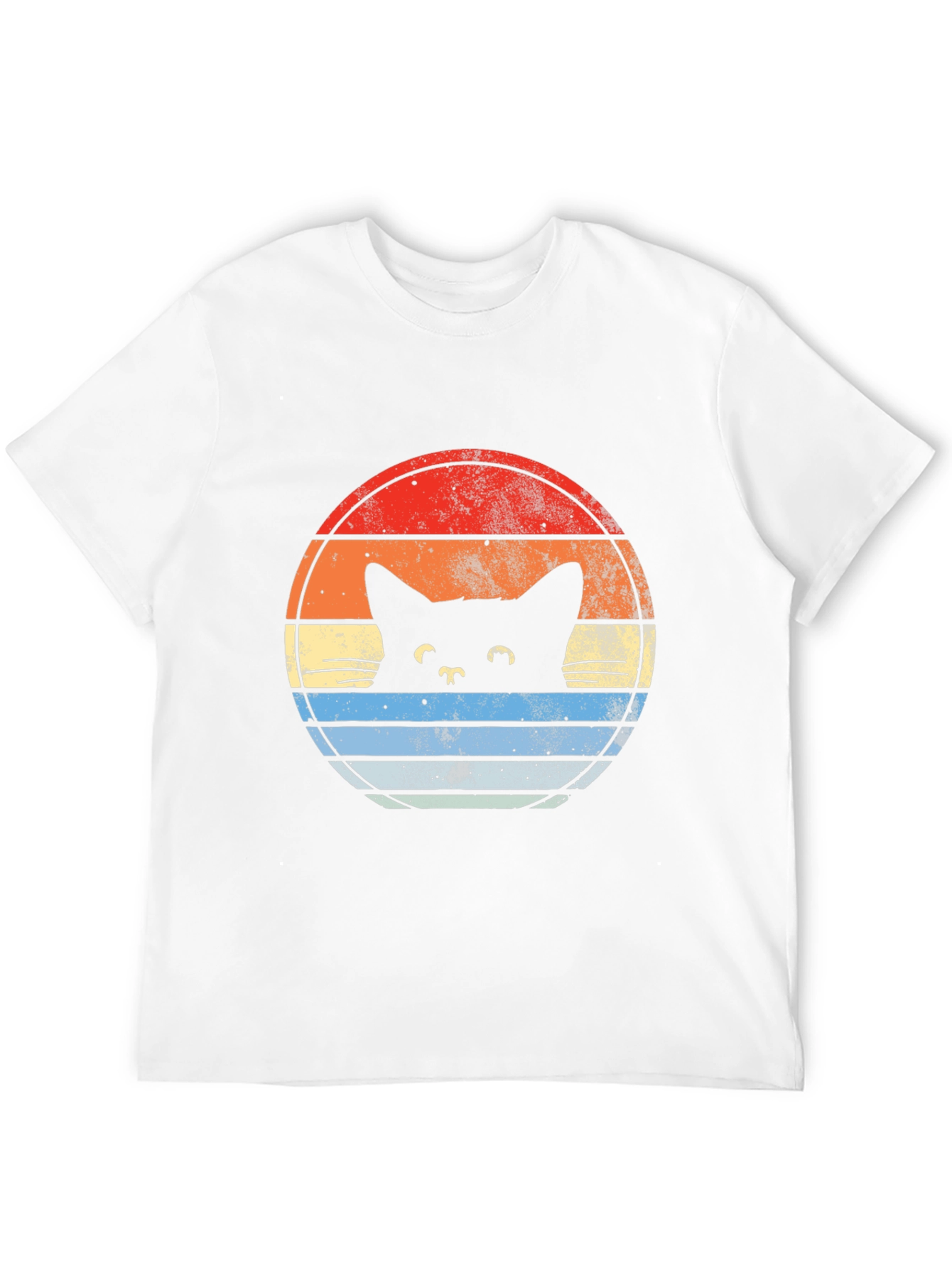 Retro Cat Sunset Graphic T-Shirt