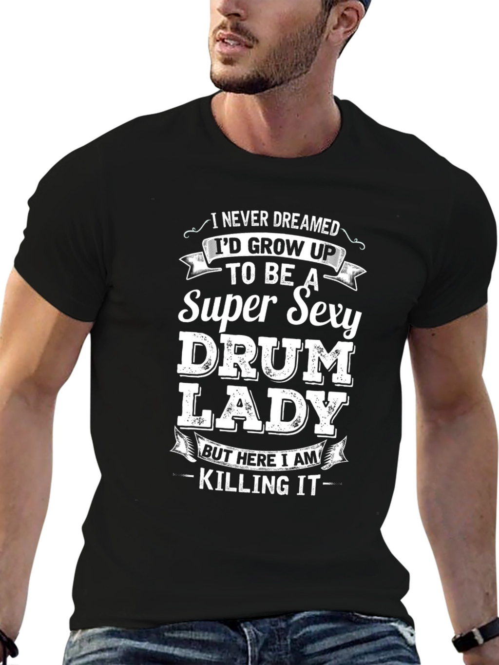 Super Sexy Drum Lady Graphic Tee