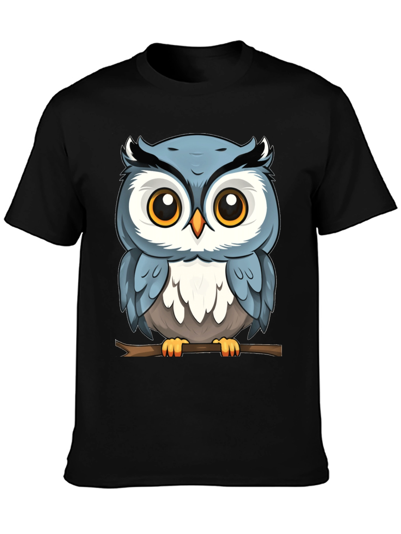 Cute Owl Graphic T-Shirt - Mens Black Tee