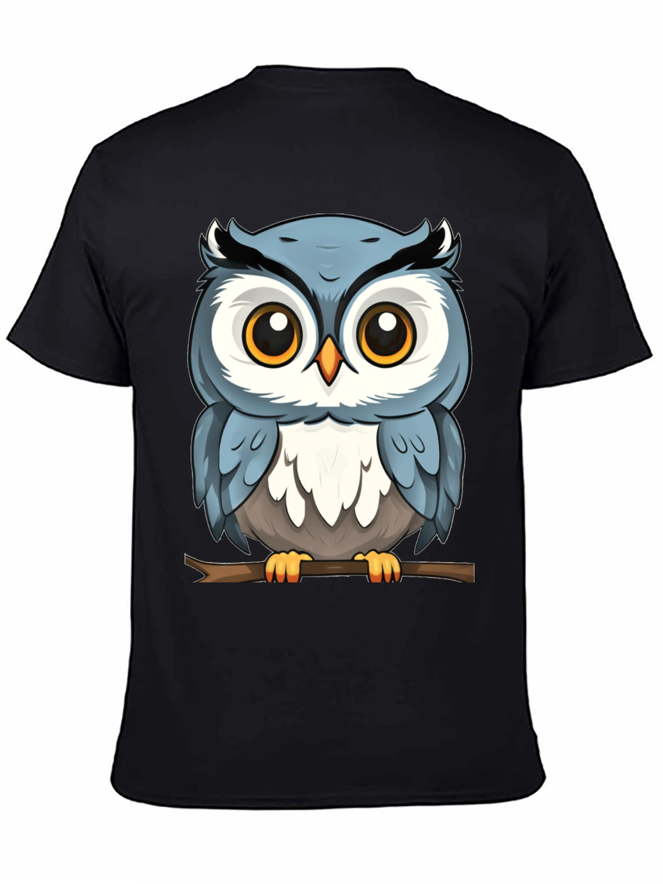 Cute Owl Graphic T-Shirt - Mens Black Tee