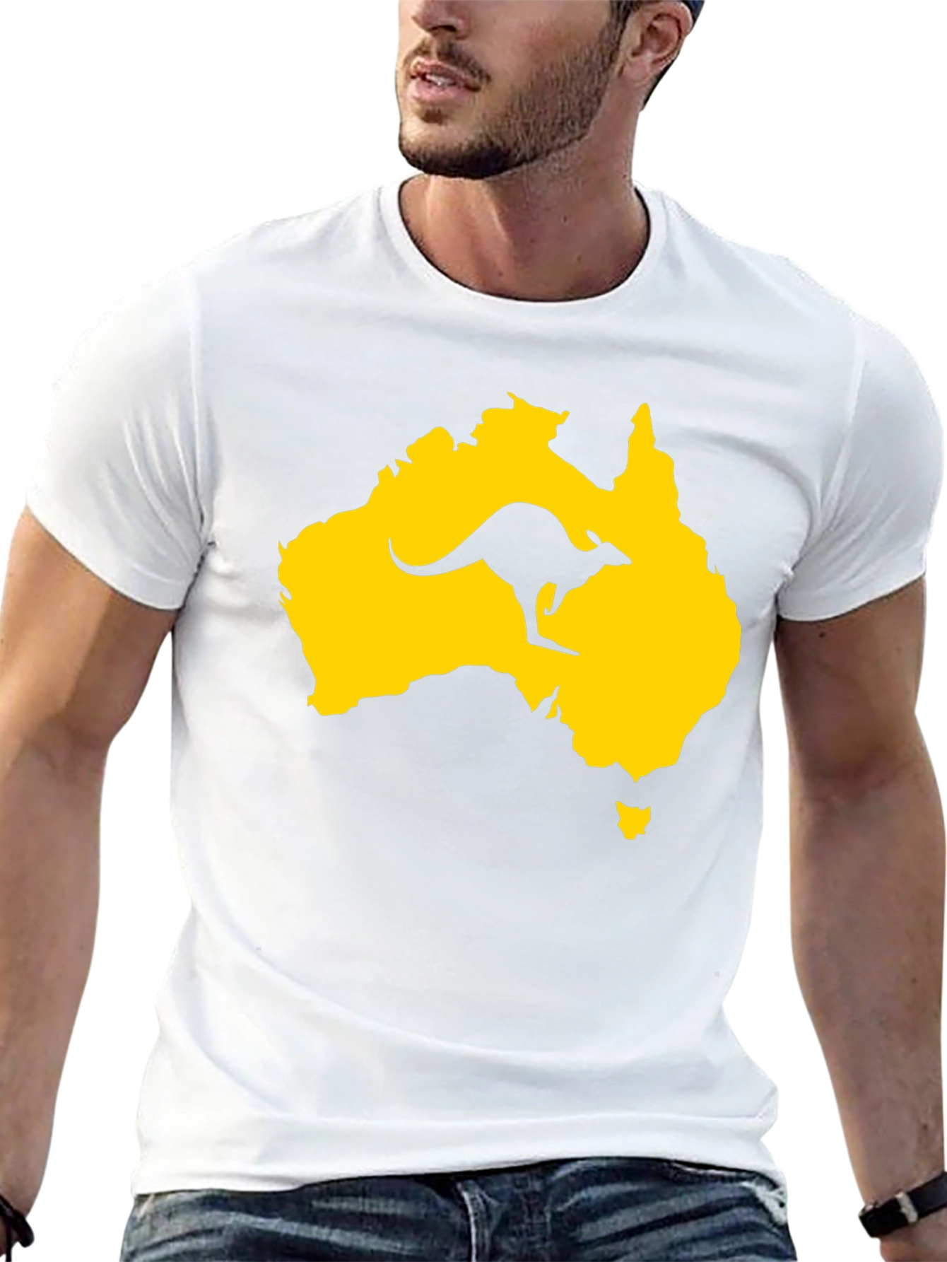Australia Kangaroo T-Shirt - Black Graphic Tee
