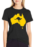 Australia Kangaroo T-Shirt - Black Graphic Tee