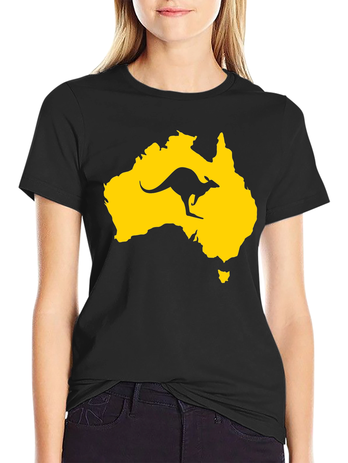 Australia Kangaroo T-Shirt - Black Graphic Tee