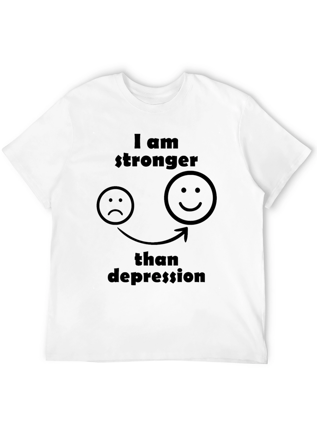Stronger Than Depression Graphic Tee - Black