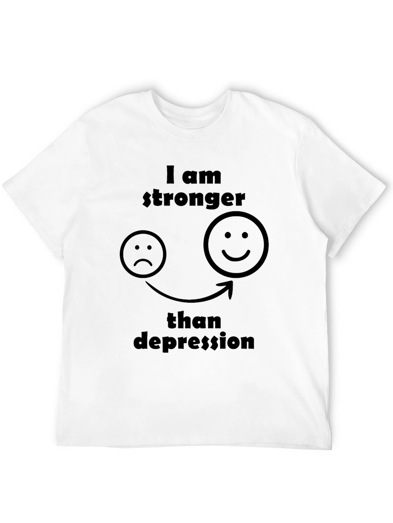 Stronger Than Depression Graphic Tee - Black