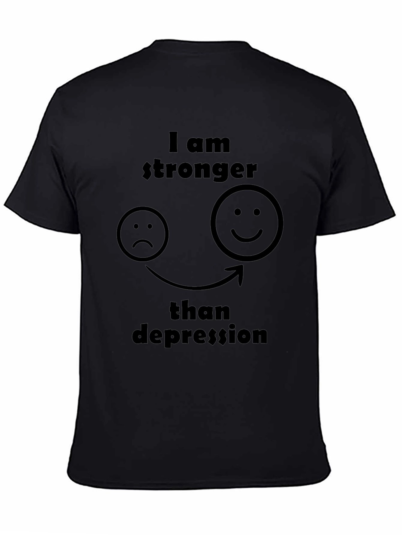 Stronger Than Depression Graphic Tee - Black
