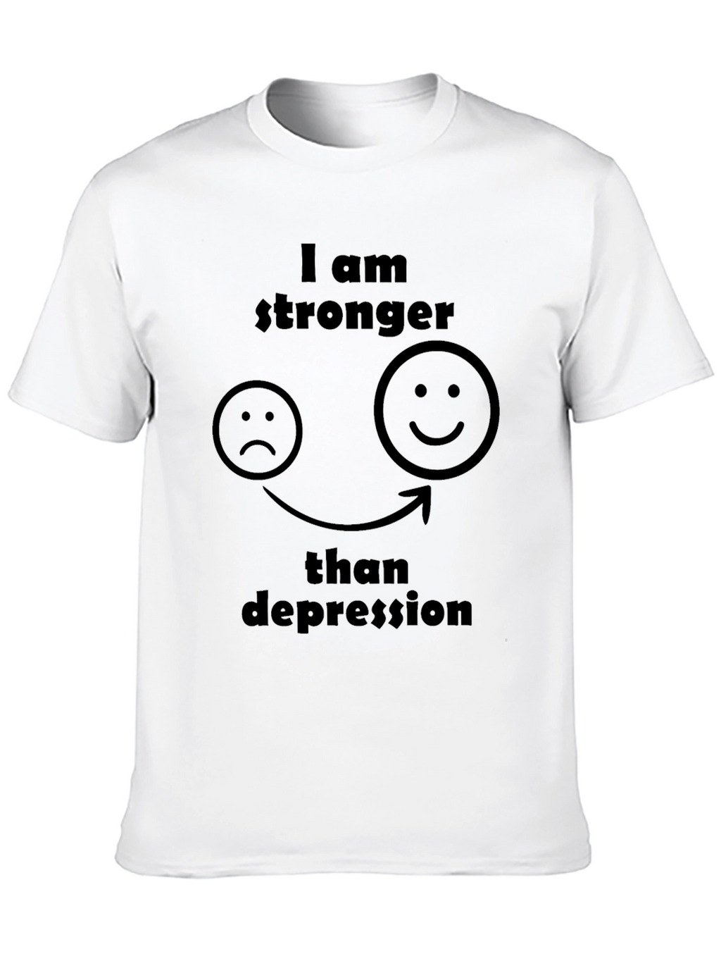 Stronger Than Depression Graphic Tee - Black