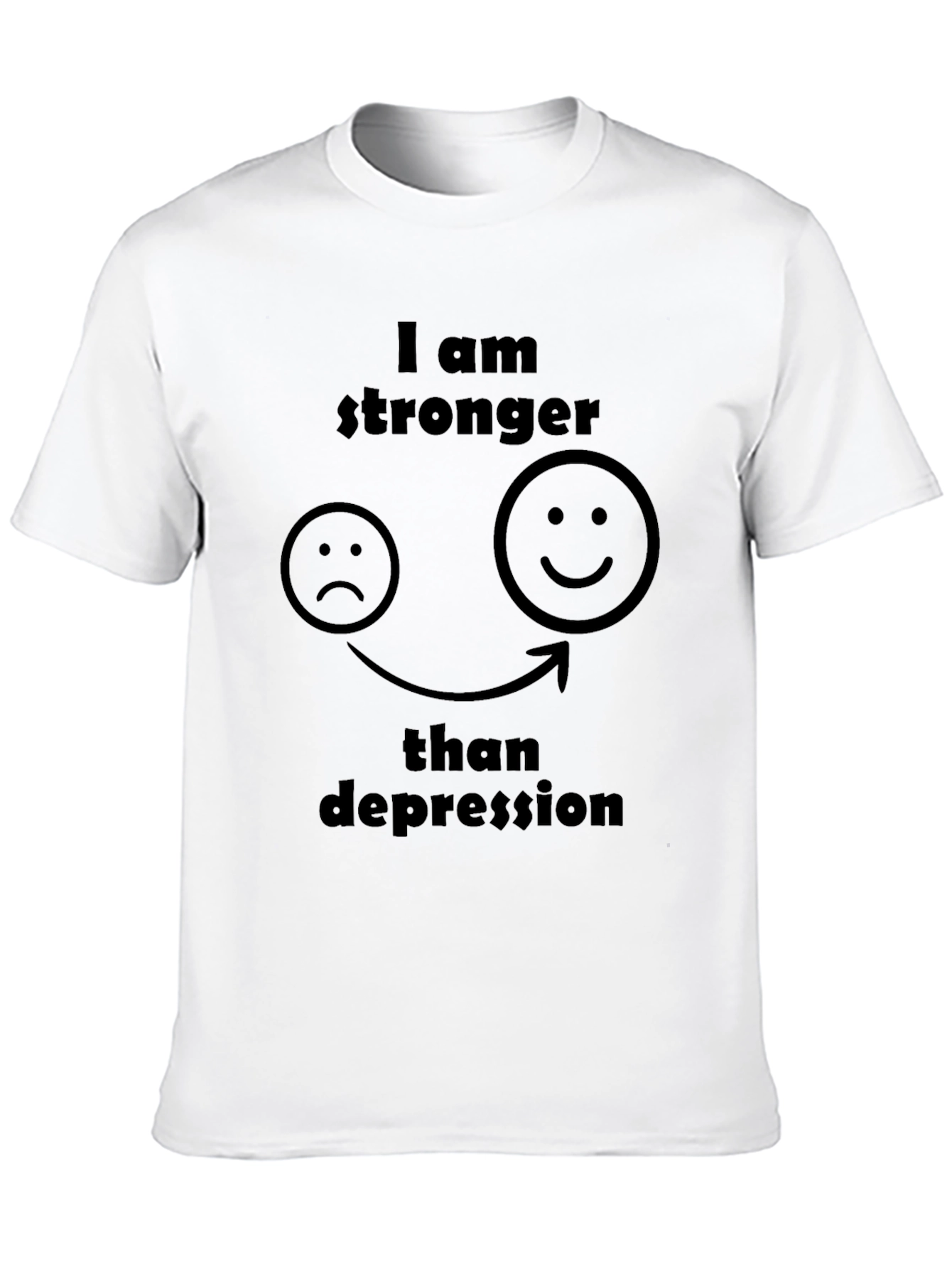 Stronger Than Depression Graphic Tee - Black