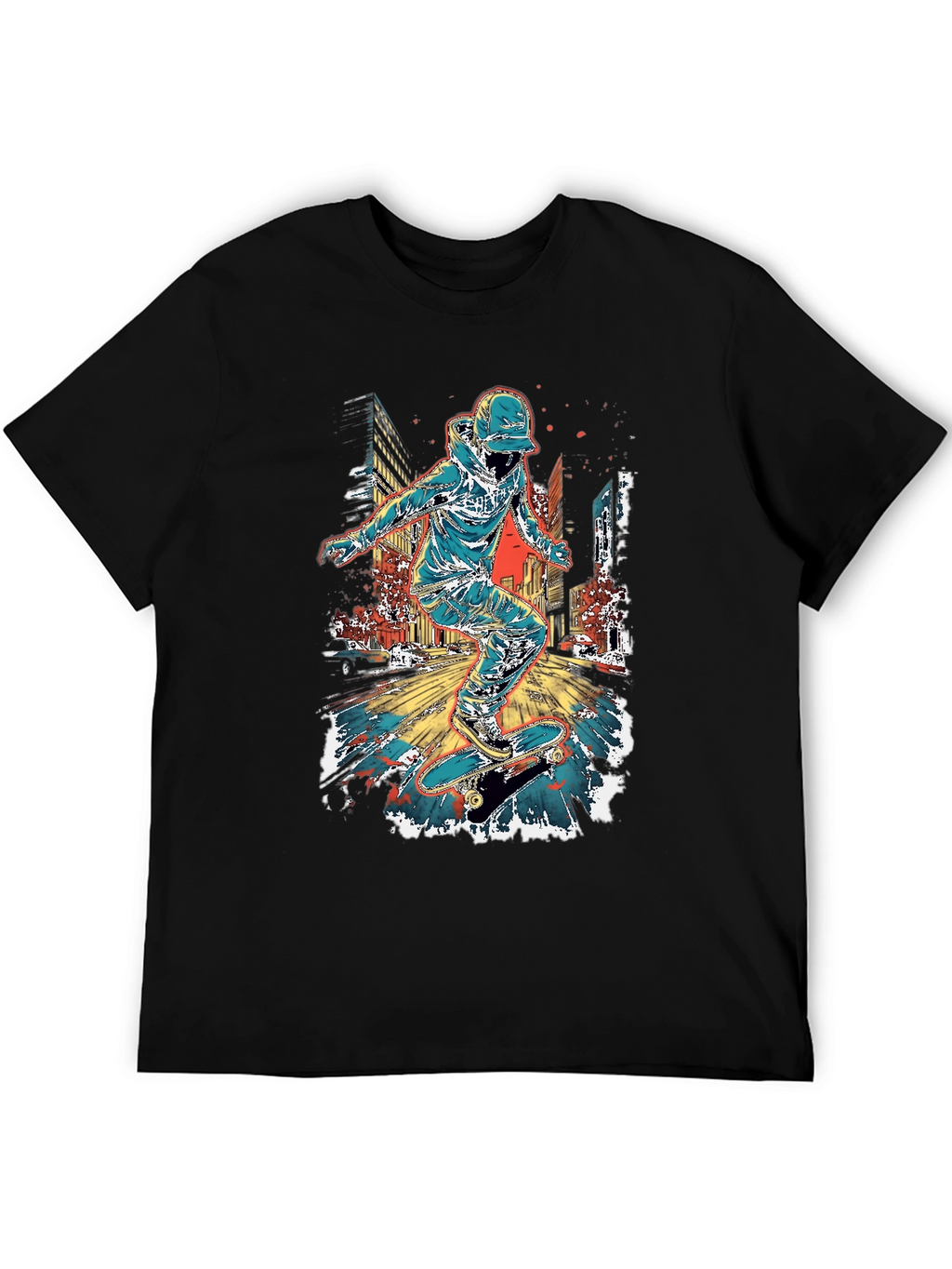 Skateboarder Graphic Print Mens T-Shirt