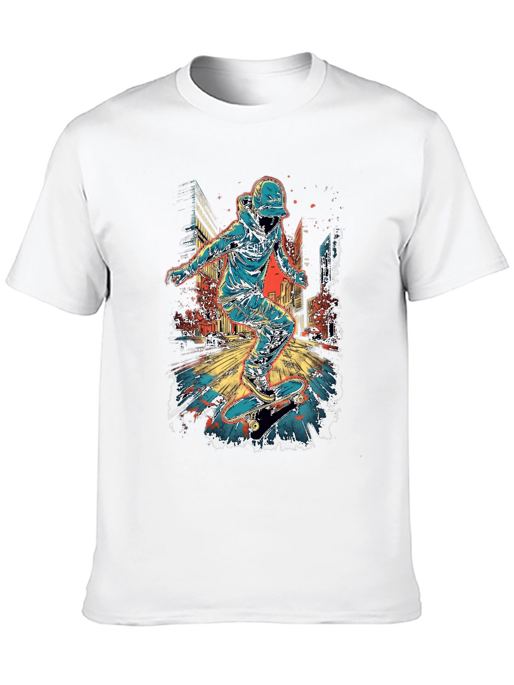 Skateboarder Graphic Print Mens T-Shirt