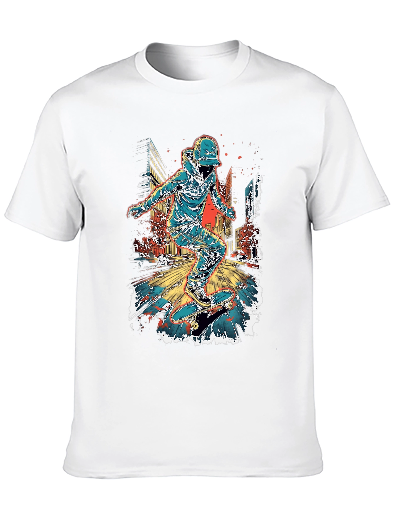 Skateboarder Graphic Print Mens T-Shirt