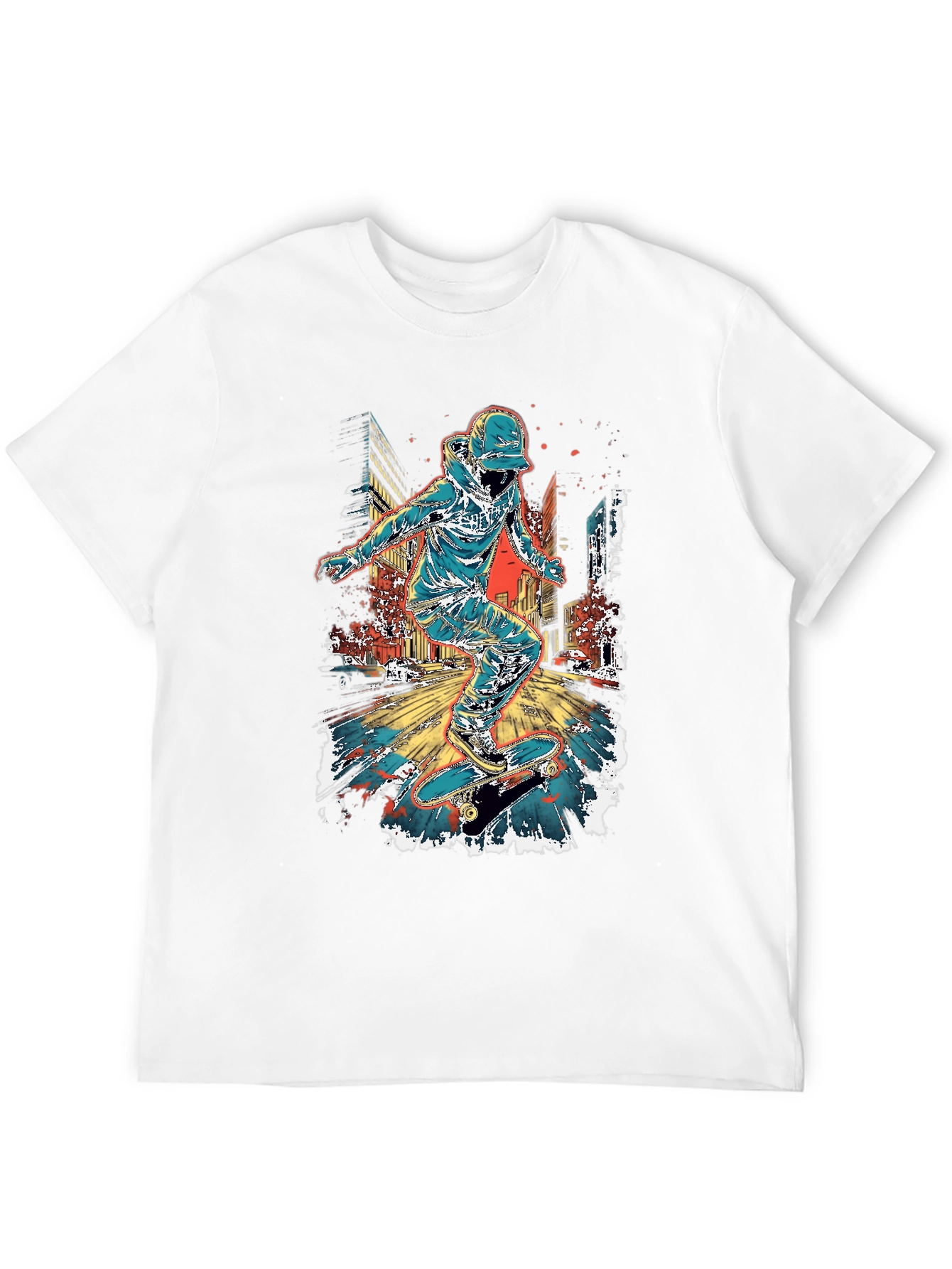 Skateboarder Graphic Print Mens T-Shirt