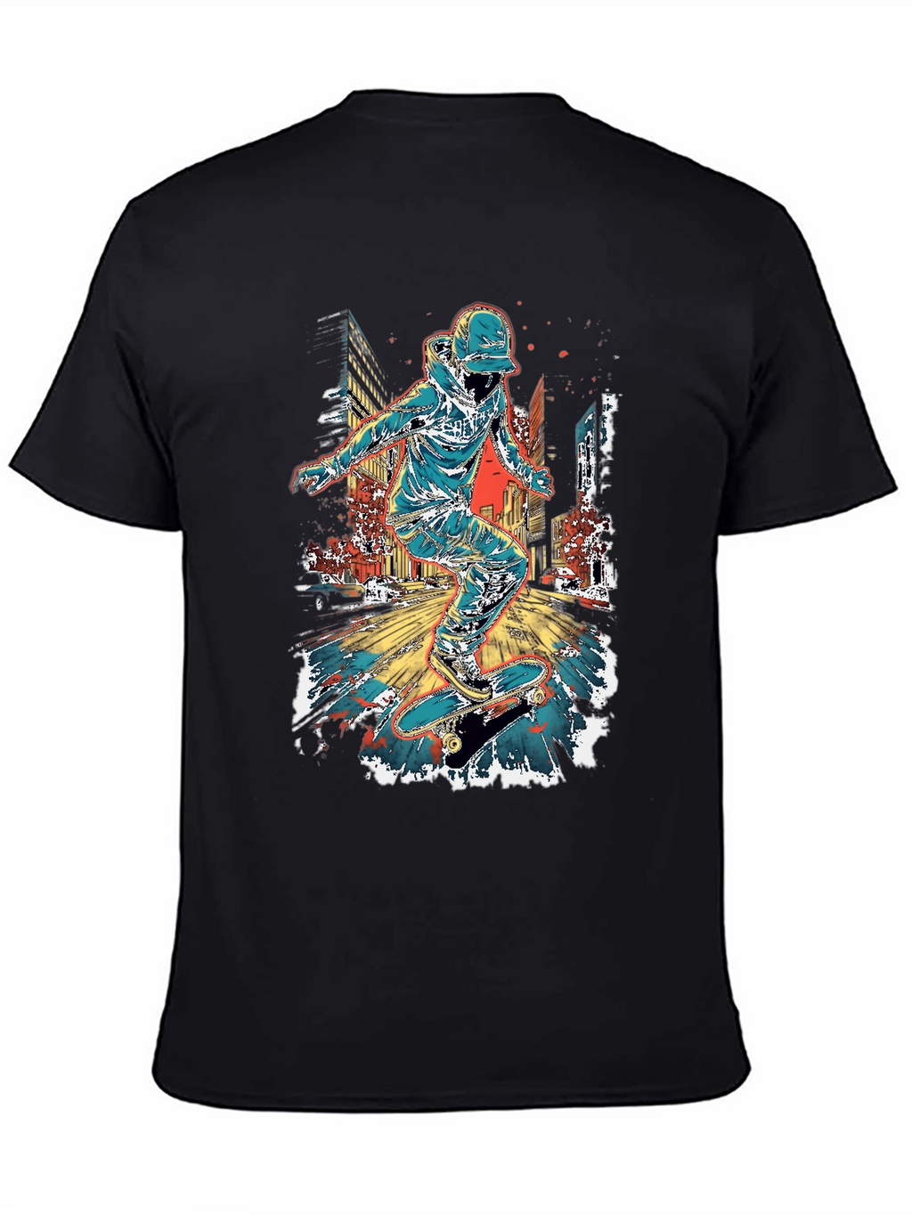 Skateboarder Graphic Print Mens T-Shirt