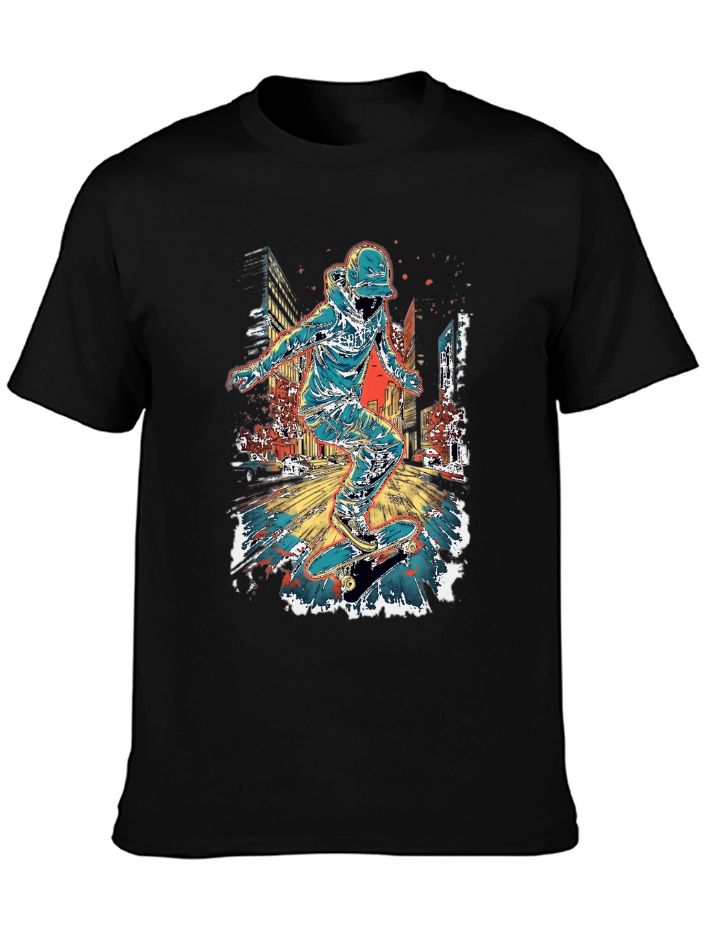 Skateboarder Graphic Print Mens T-Shirt