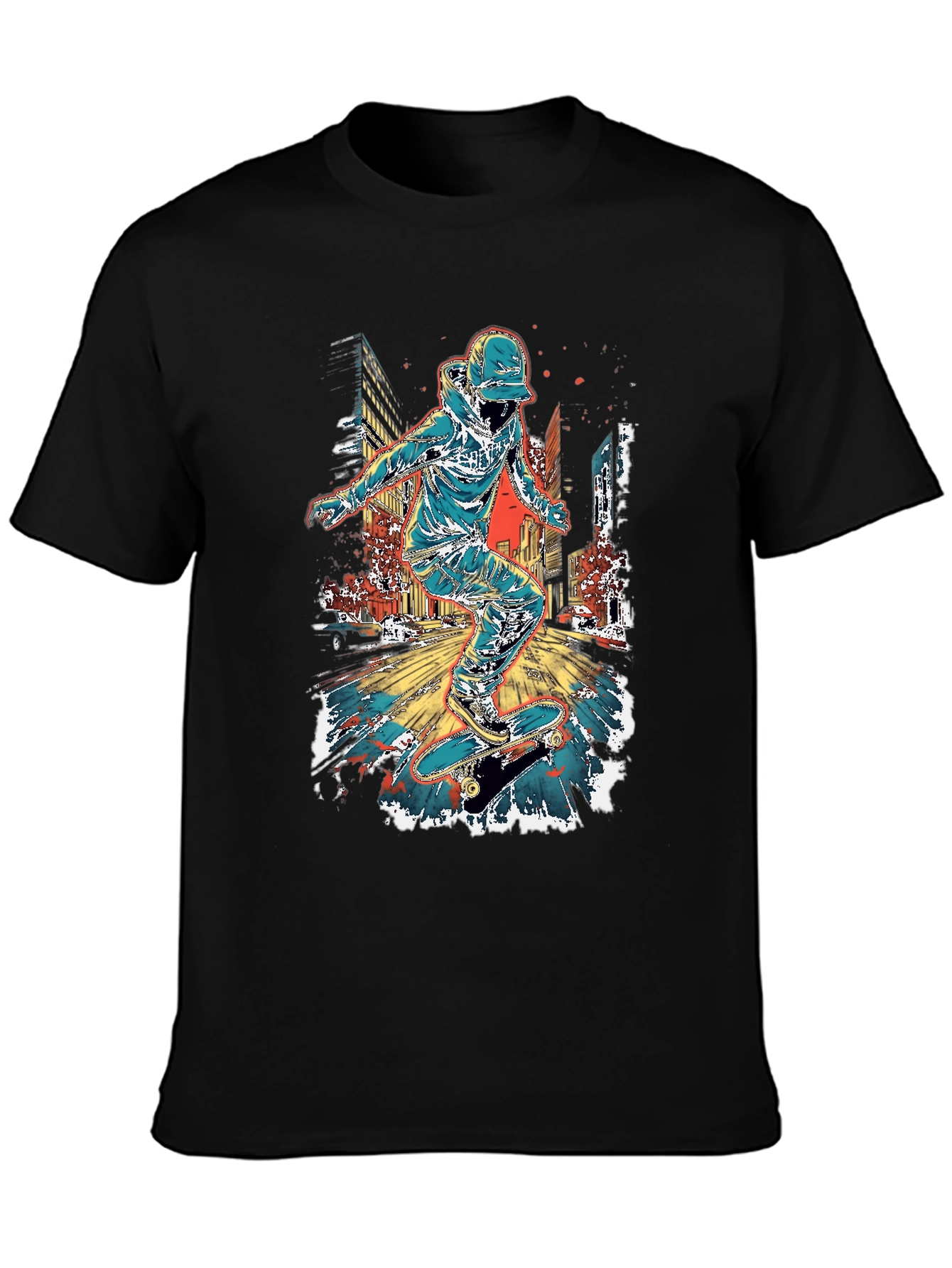 Skateboarder Graphic Print Mens T-Shirt