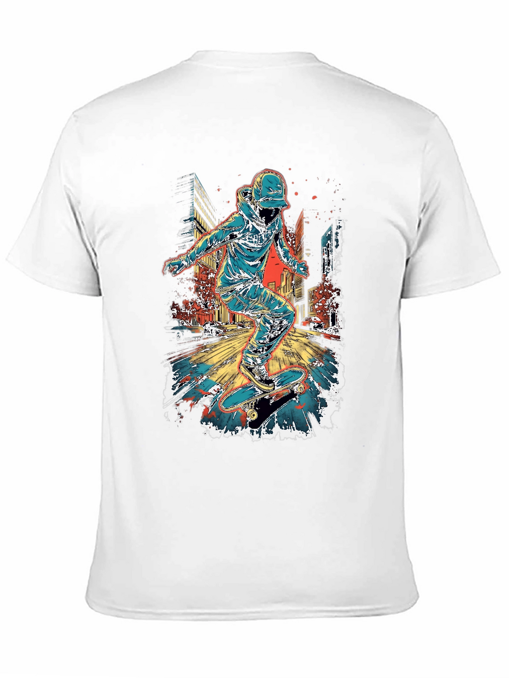 Skateboarder Graphic Print Mens T-Shirt