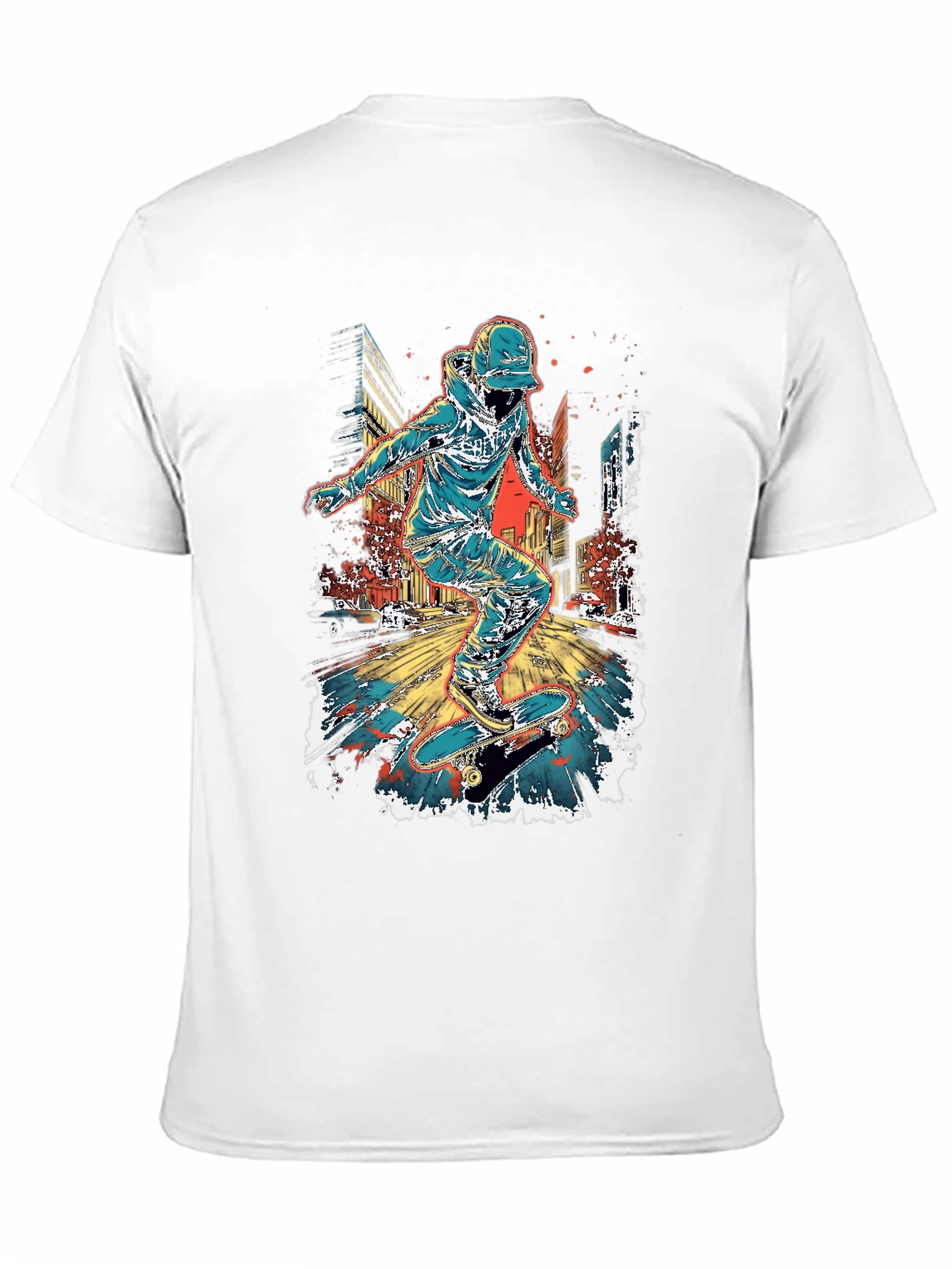 Skateboarder Graphic Print Mens T-Shirt
