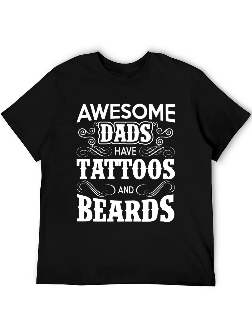 Awesome Dads Tattoos & Beards Graphic T-Shirt