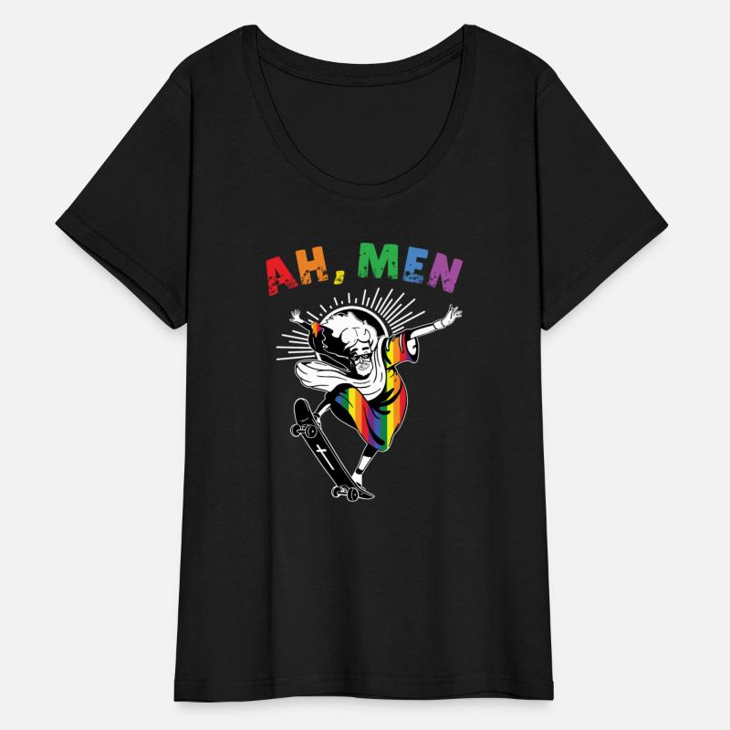 Ah Men Funny LGBT Gay Pride Jesus Rainbow Flag