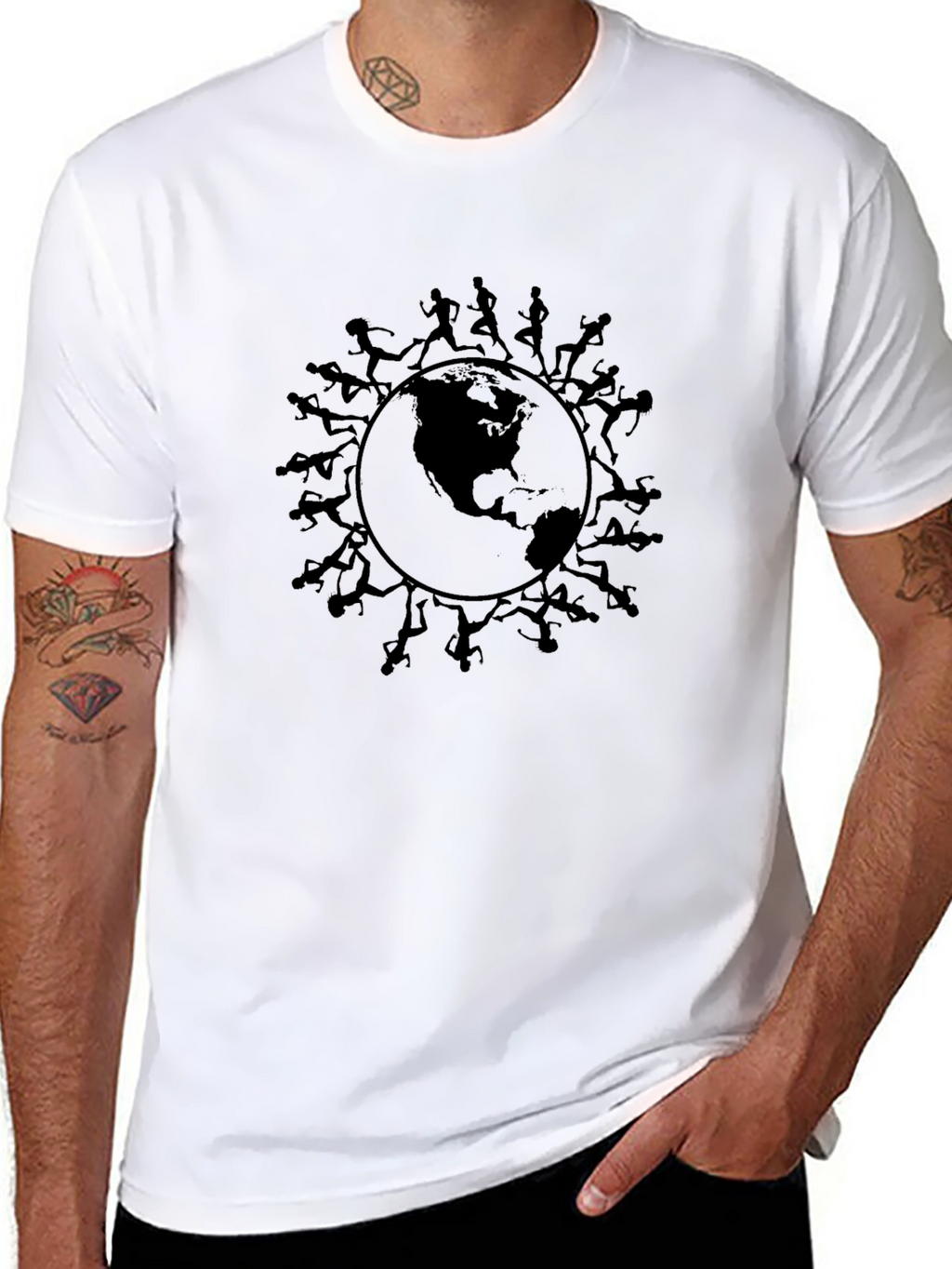 Global Runners Graphic T-Shirt - Black
