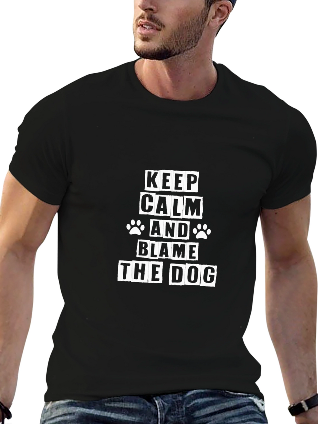 Keep Calm and Blame the Dog Graphic Tee