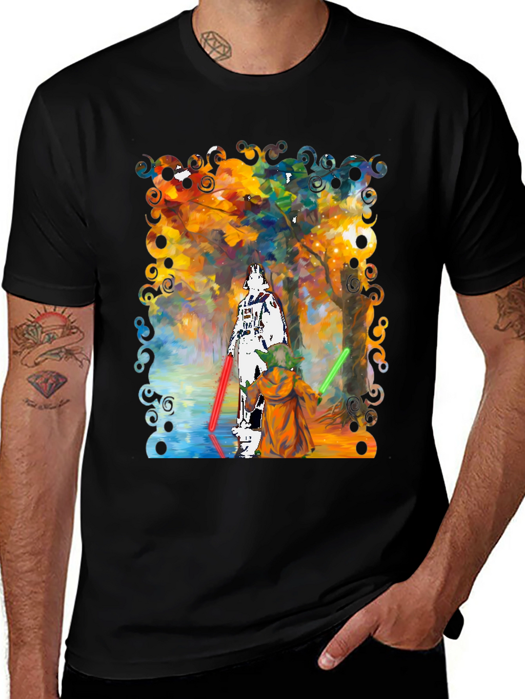 Star Wars Darth Vader Yoda Paint T-Shirt