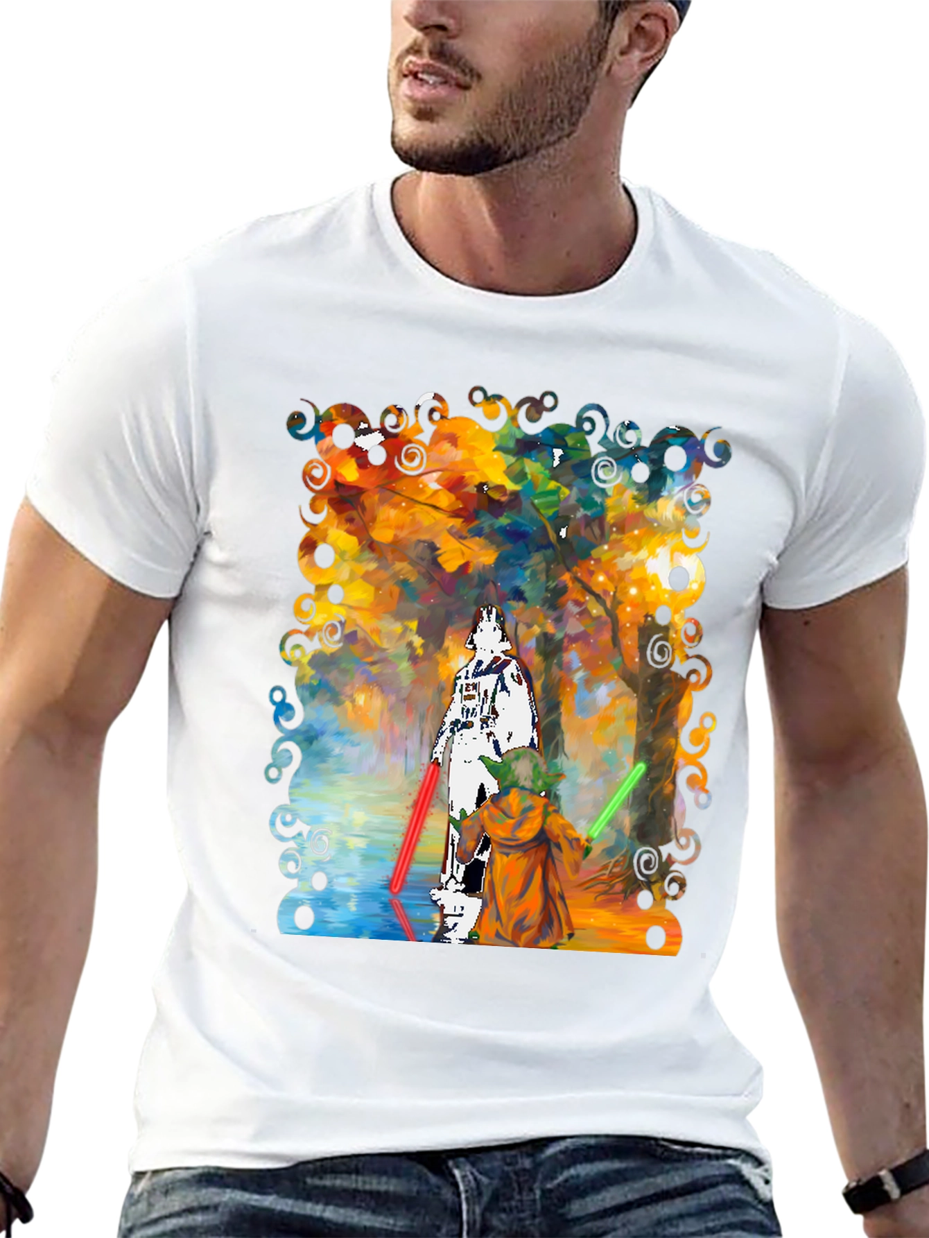 Star Wars Darth Vader Yoda Paint T-Shirt