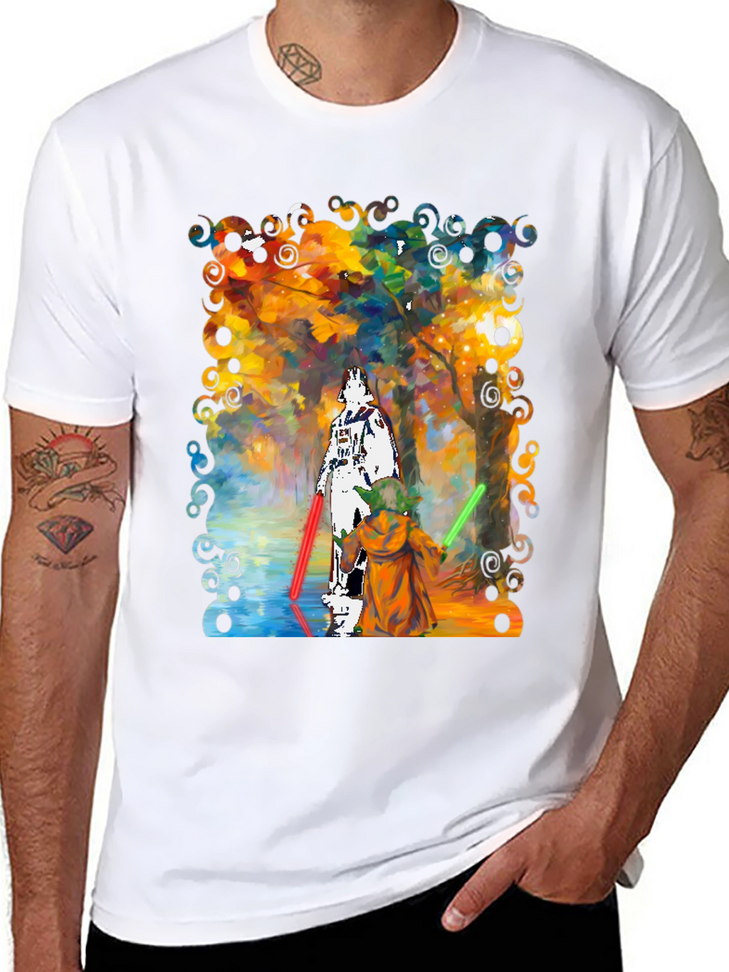 Star Wars Darth Vader Yoda Paint T-Shirt