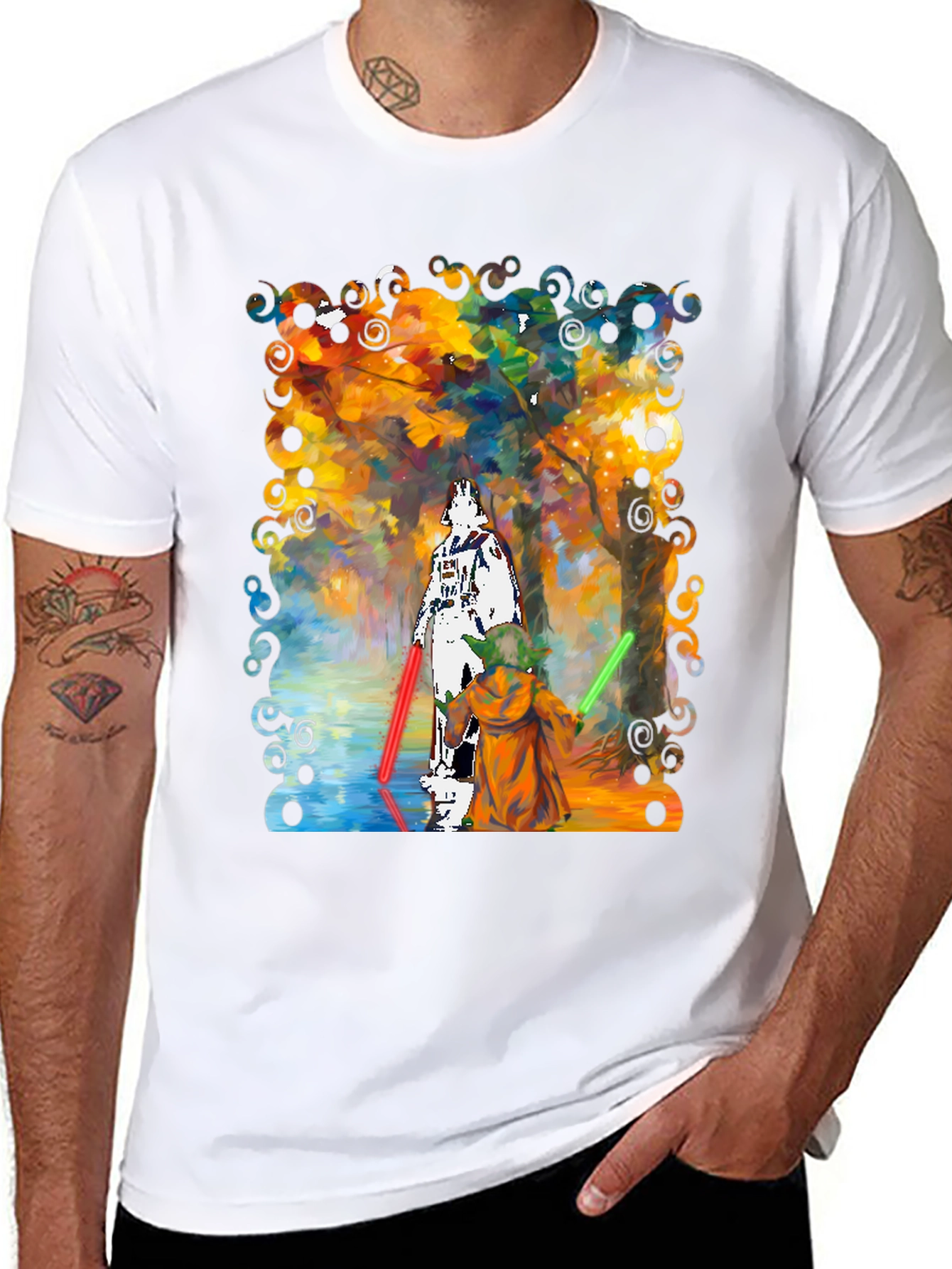 Star Wars Darth Vader Yoda Paint T-Shirt