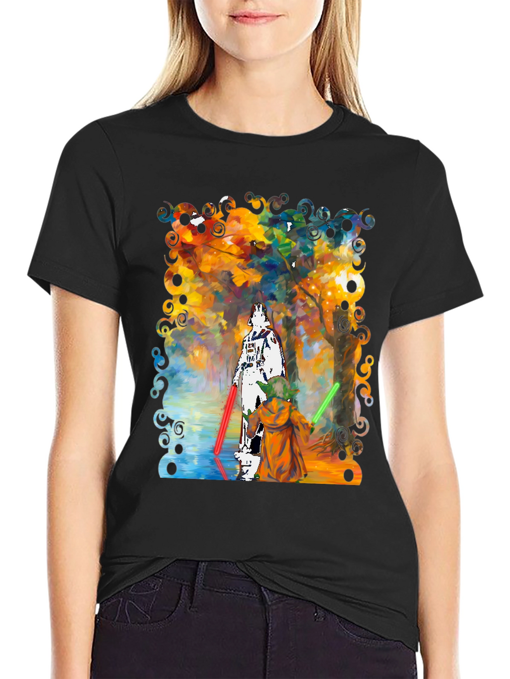 Star Wars Darth Vader Yoda Paint T-Shirt