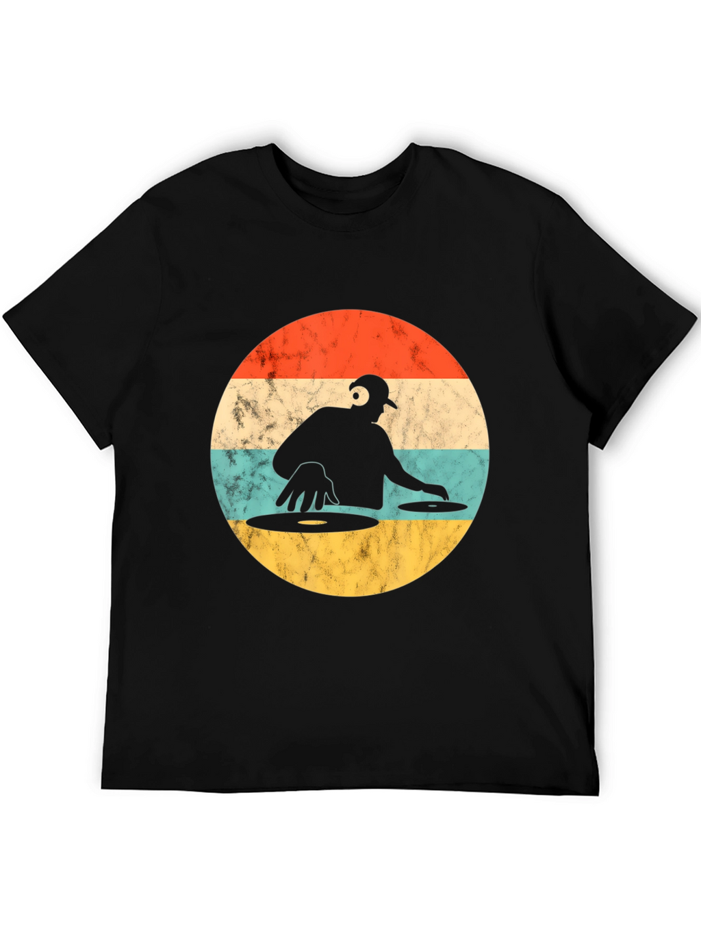 Retro DJ Graphic T-Shirt - Turntable Design
