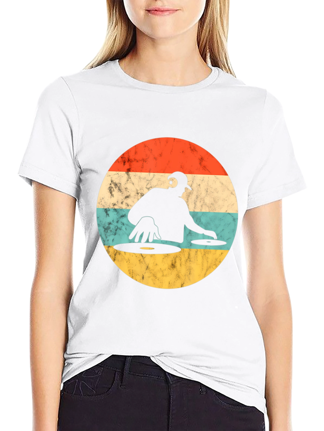 Retro DJ Graphic T-Shirt - Turntable Design