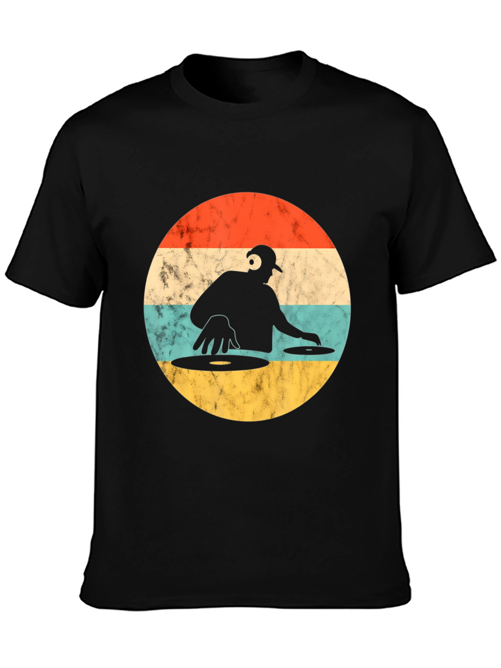 Retro DJ Graphic T-Shirt - Turntable Design