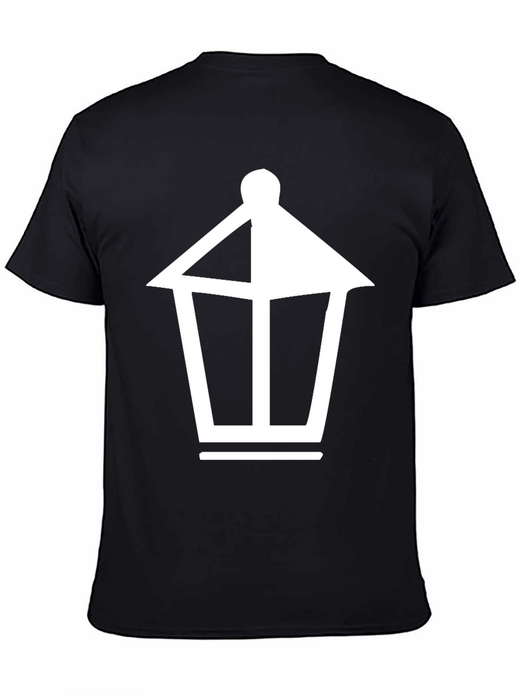 Black T-Shirt with Lantern Graphic