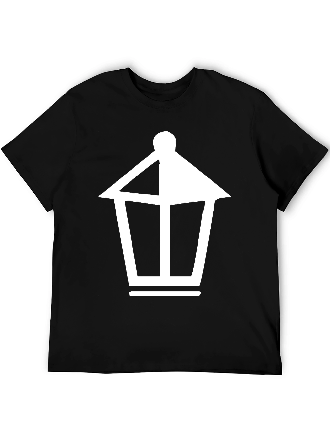 Black T-Shirt with Lantern Graphic