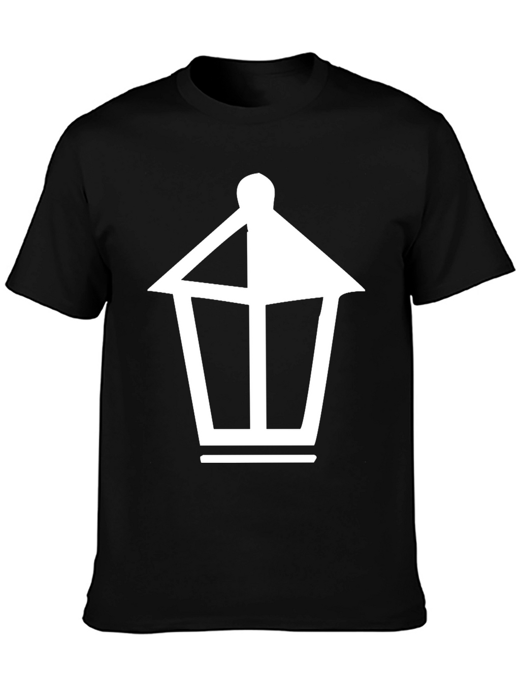 Black T-Shirt with Lantern Graphic