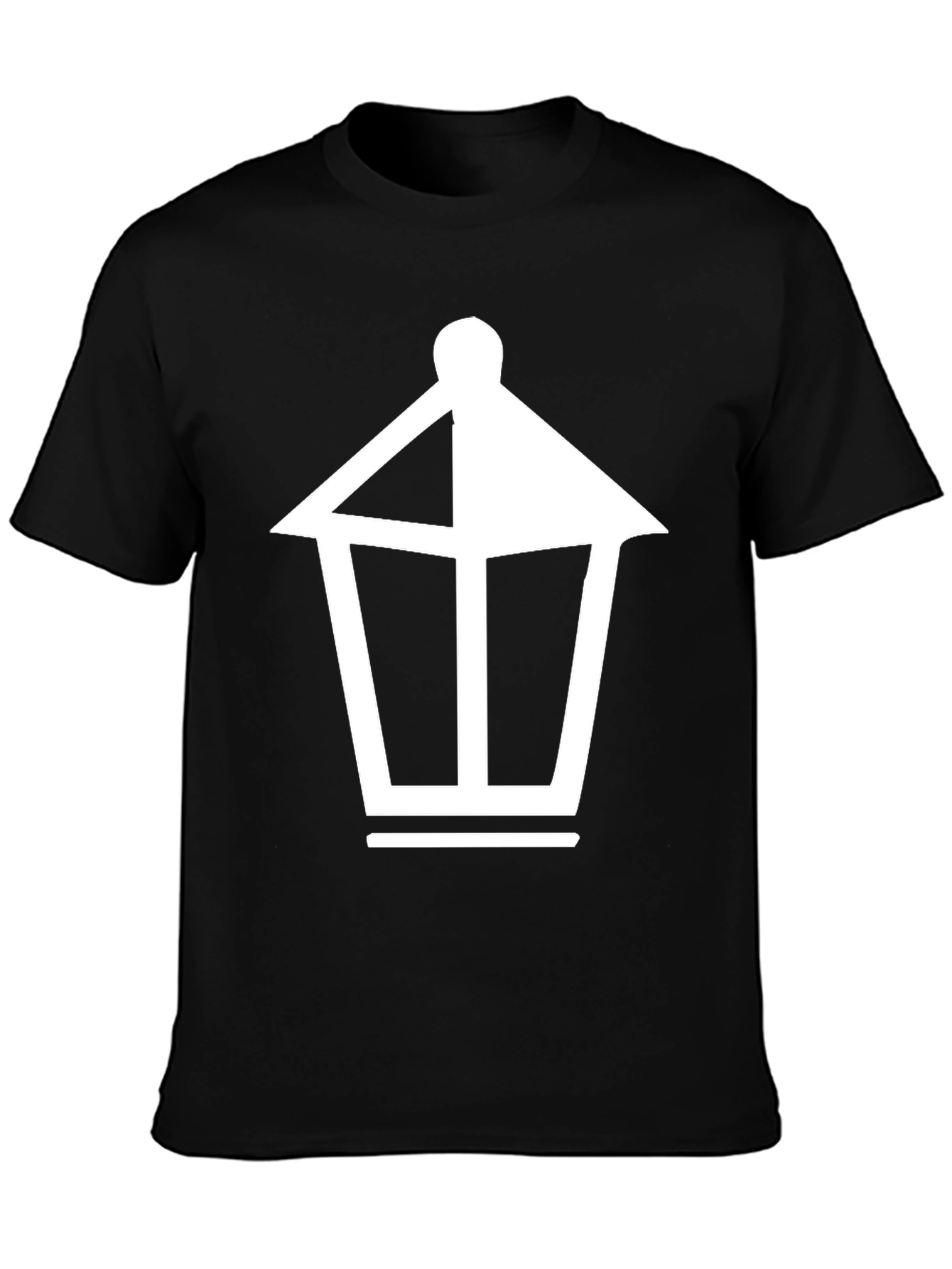 Black T-Shirt with Lantern Graphic