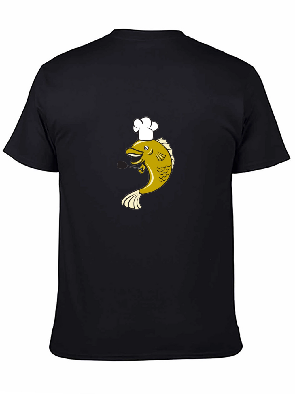 Chef Fish Graphic T-Shirt - Black Cotton Tee
