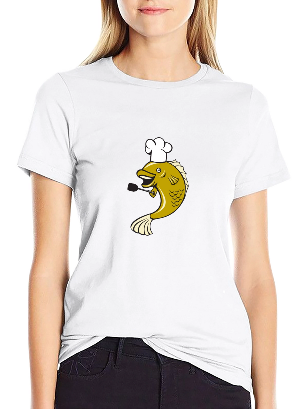 Chef Fish Graphic T-Shirt - Black Cotton Tee