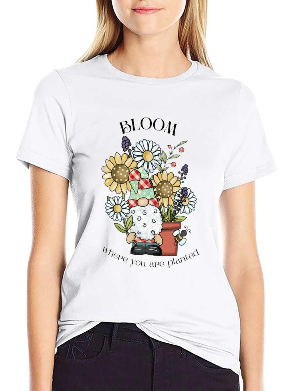 Bloom Where You Are Planted Gnome T-Shirt