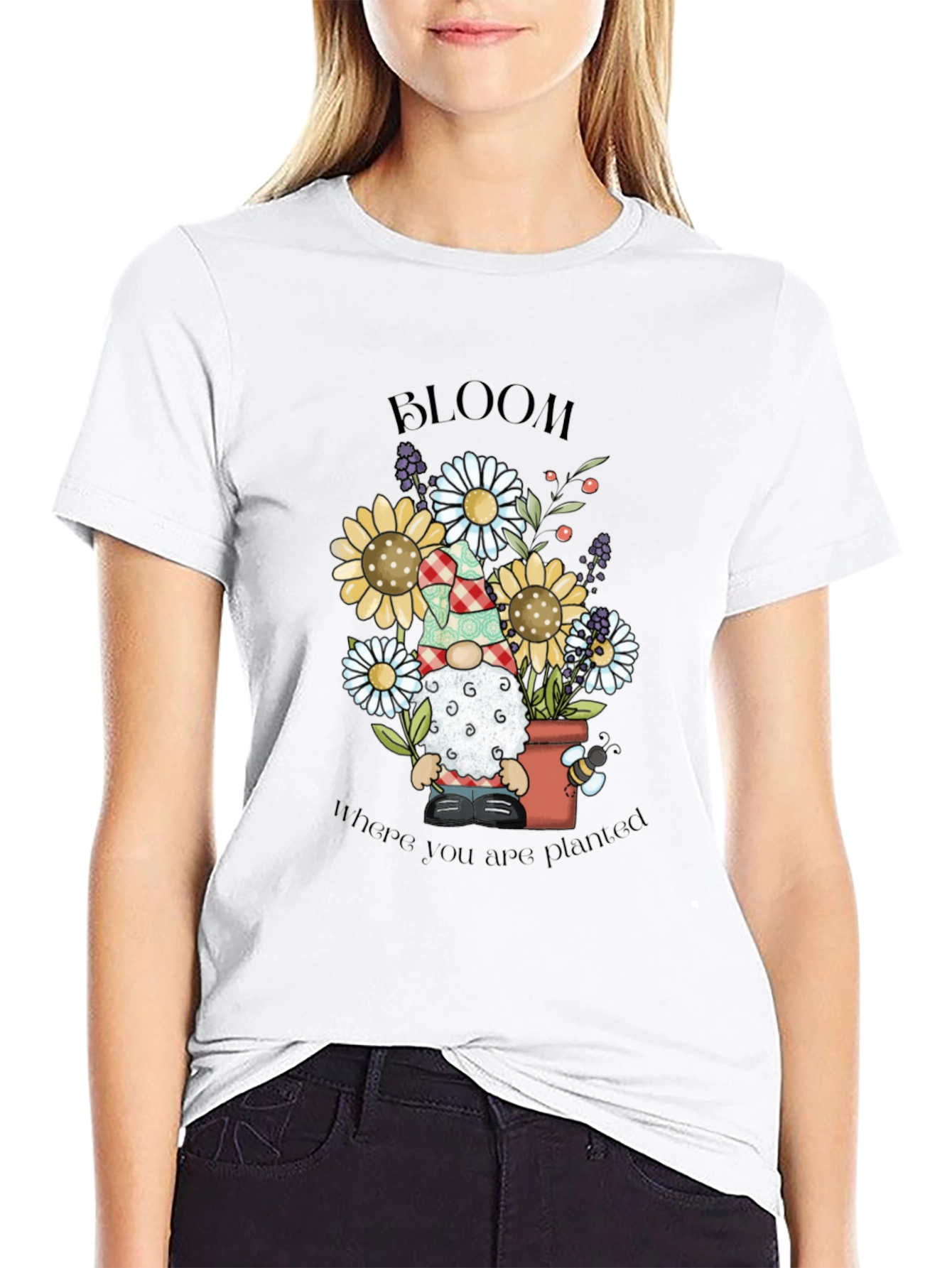 Bloom Where You Are Planted Gnome T-Shirt