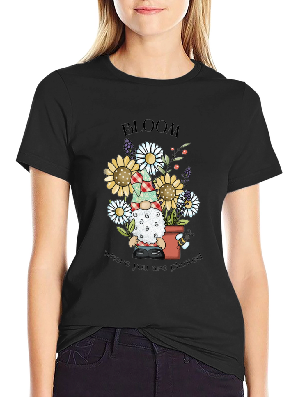 Bloom Where You Are Planted Gnome T-Shirt
