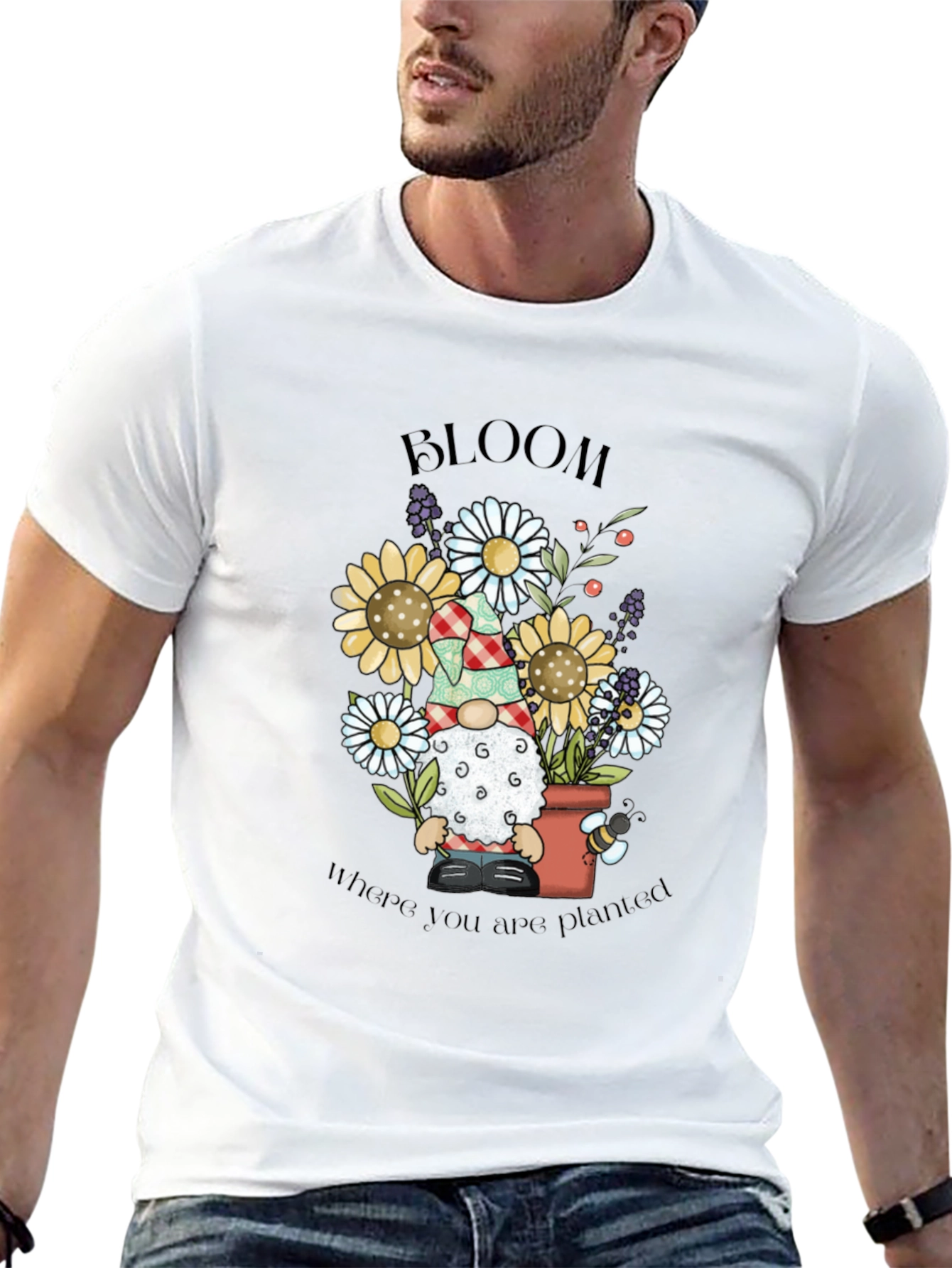 Bloom Where You Are Planted Gnome T-Shirt