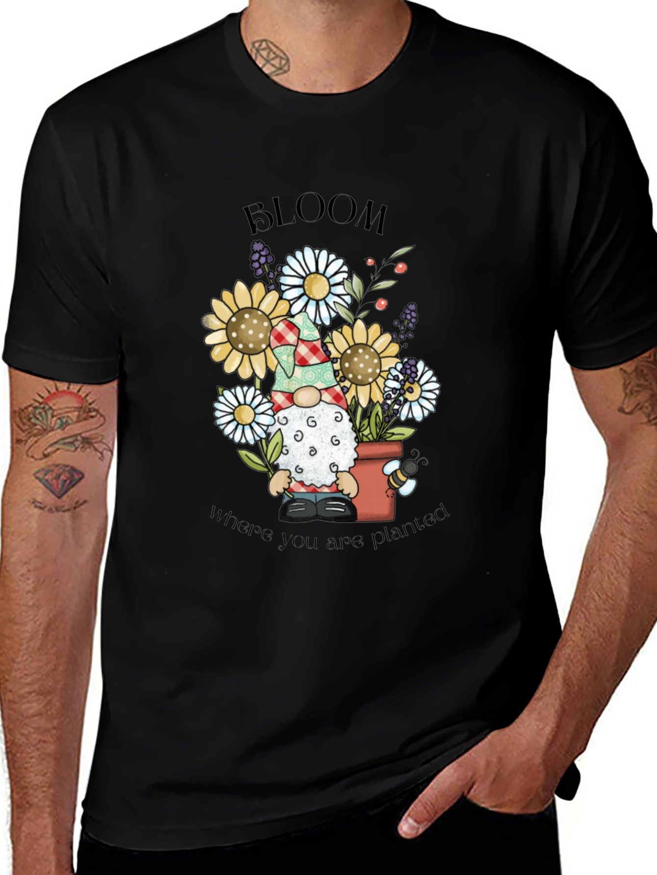 Bloom Where You Are Planted Gnome T-Shirt