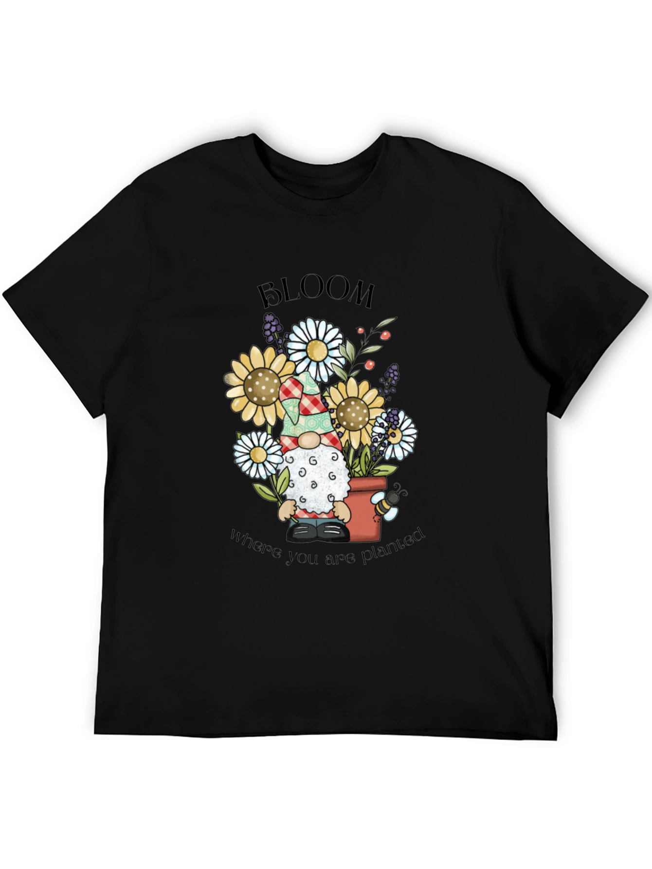 Bloom Where You Are Planted Gnome T-Shirt
