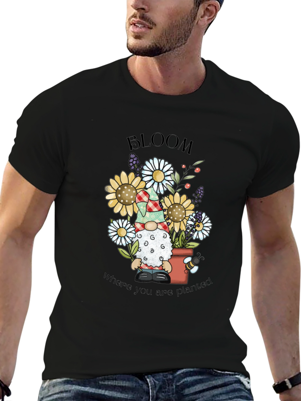 Bloom Where You Are Planted Gnome T-Shirt